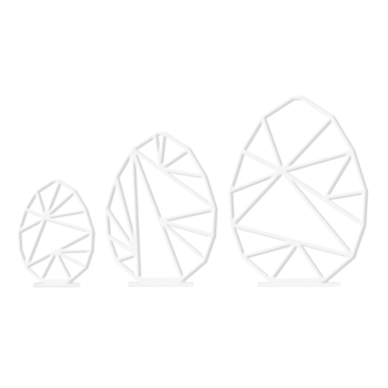 Triangular Easter Egg set, white - 3 pcs. - Felius Design