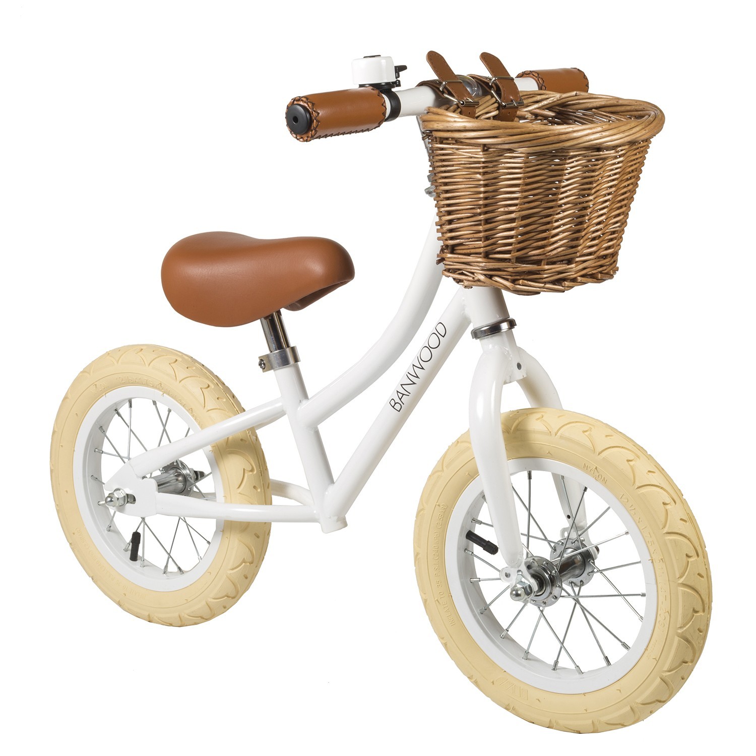 White bicycle deals with basket