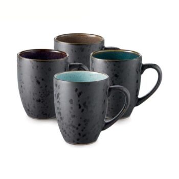 Coffee cup 4 pieces, black / blue mix - Bitz