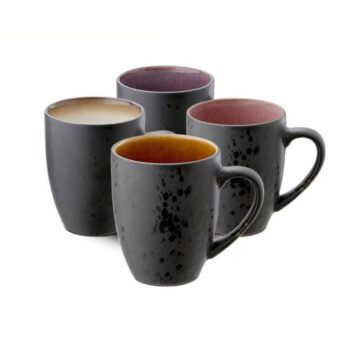 Bitz Kaffeetasse 300 ml, 4 Stück, Schwarz/Beige/Rosa