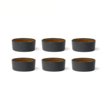 Bitz Snackschale 7.5 cm, 6 Stück, Schwarz/Amber