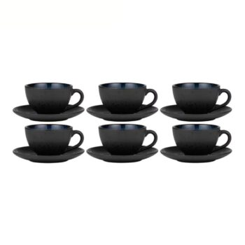 Bitz Kaffeetasse 240 ml, 6 Stück, Schwarz/Dunkelblau