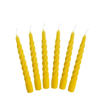 Candles with a Twist - Taper Candle 21 cm Color: Yellow