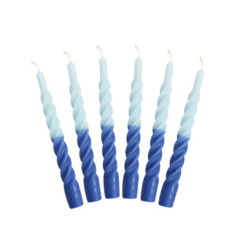 light blue twisted candles