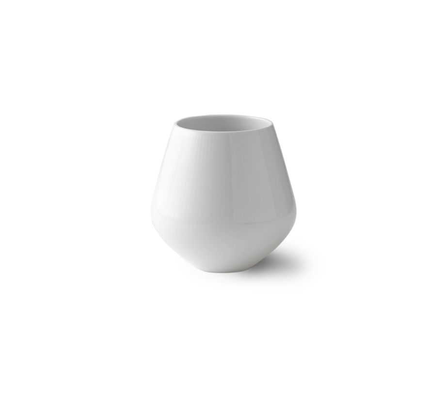 white fluted vase
