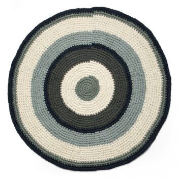 crochet floor mat blue