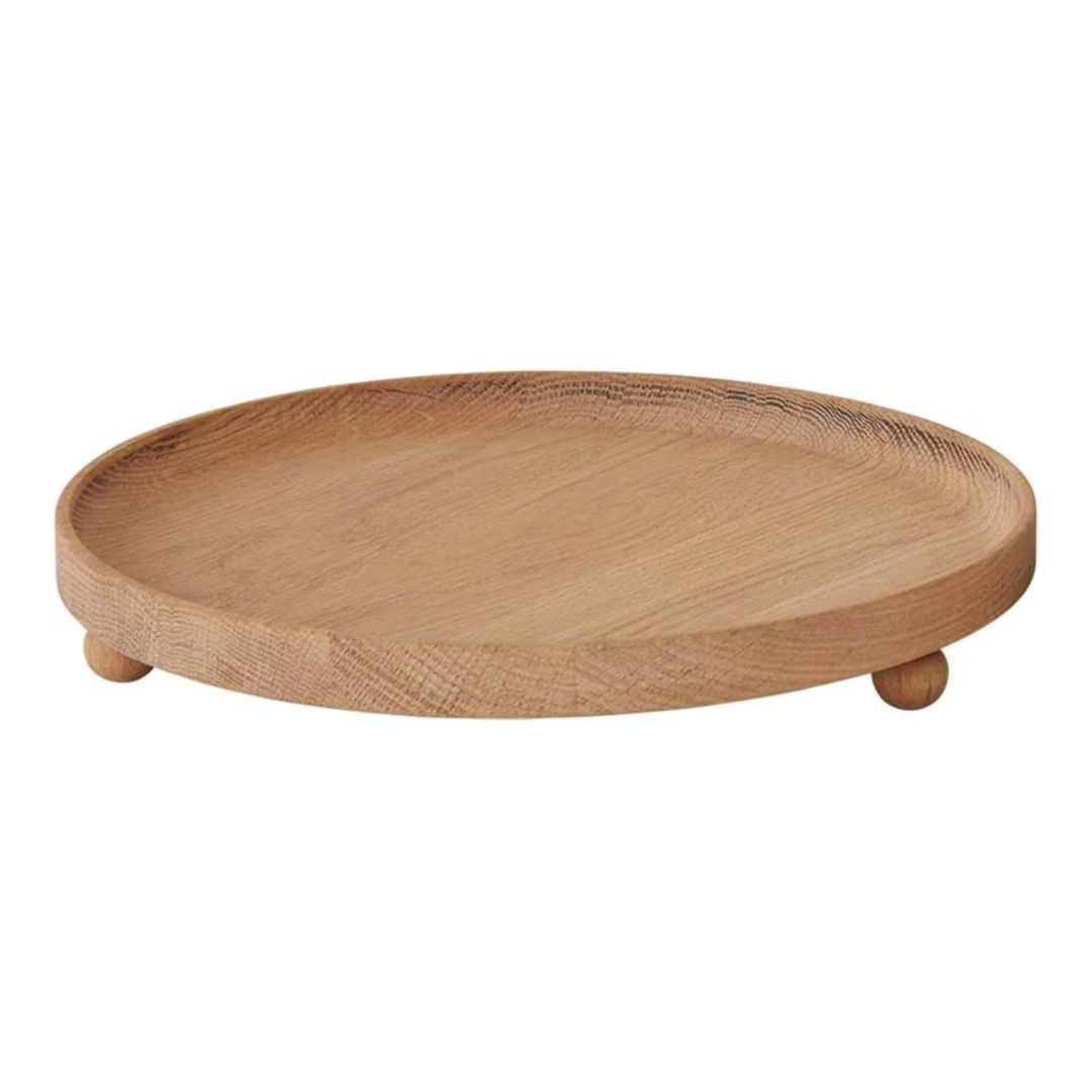 Inka Wood Tray Round, Nature Large - OYOY