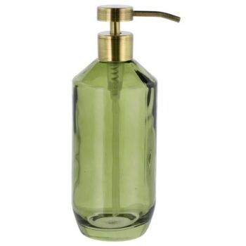 green soap dispenser glass