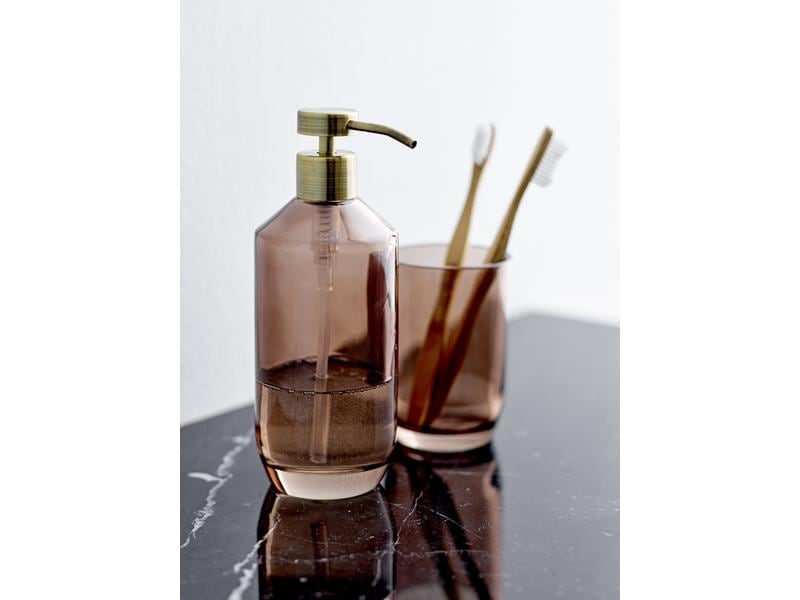 soap dispenser glass brown
