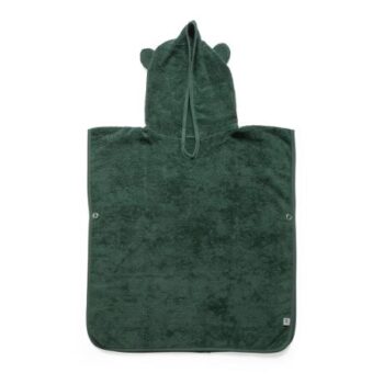 Terry hooded poncho, Milo, bottle green