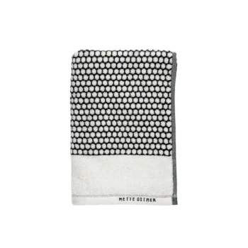 GRID towel, BLACK/OFF-WHITE