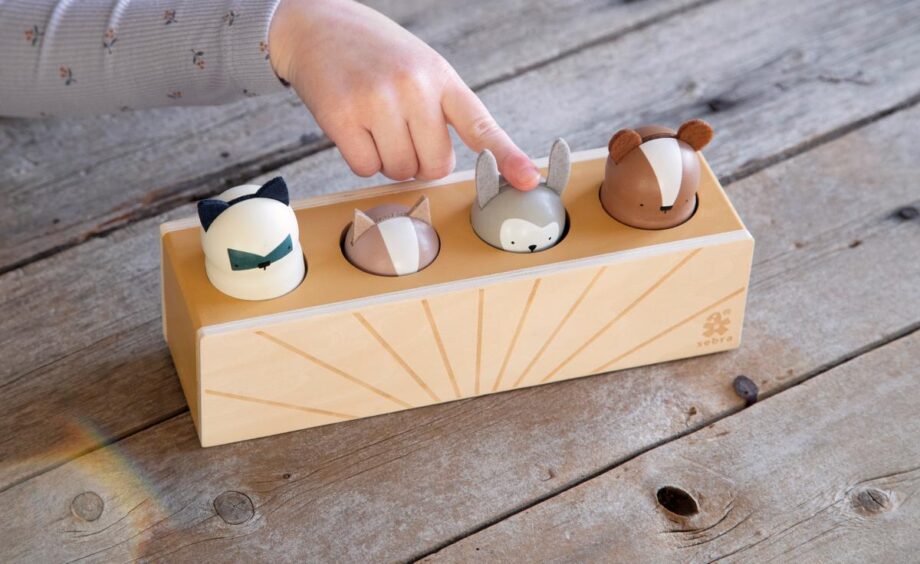 Wooden pop up toy, animals, Woodland