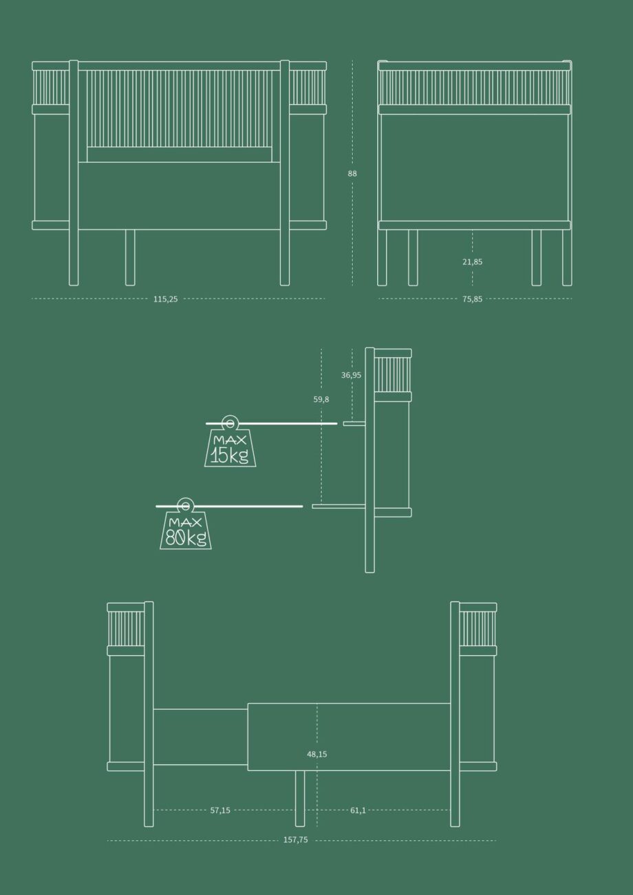 Sebra bed classic grey