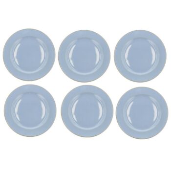 light blue breakfast plate