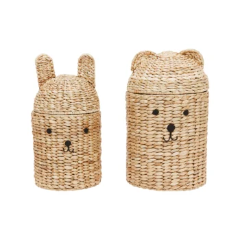 Bear and rabbit storage baskets