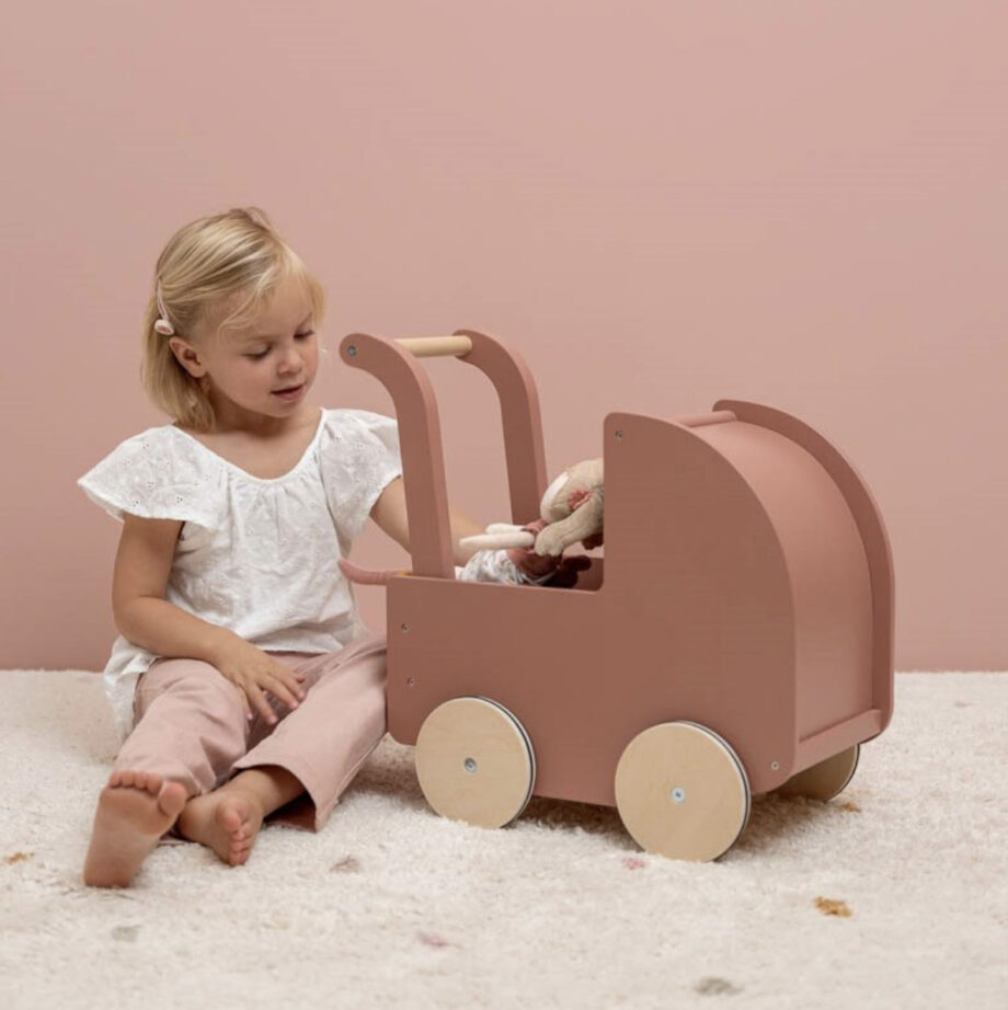 Puppenwagen aus Holz, Rose - Little Dutch