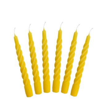 Candles with a Twist - Taper Candle 21 cm Color: Yellow