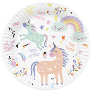 Disposable plates unicorns
