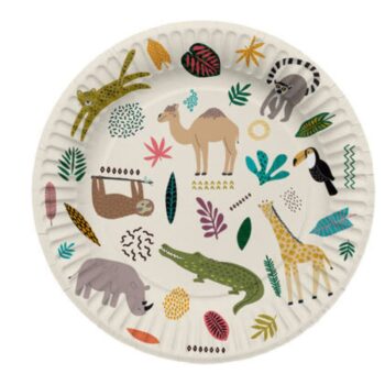 Plates Zoo Party 23cm - 8 pieces