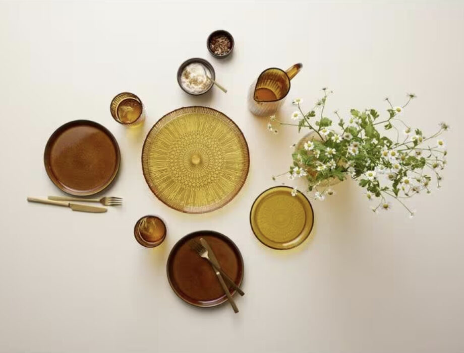 Serving plates Kusintha 6 pieces Ø30, Amber - Bitz