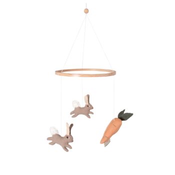 Linen baby mobile - Carrot Thief