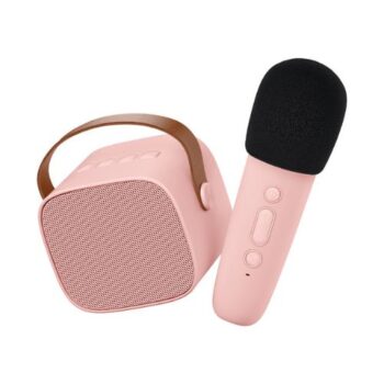 Wiederaufladbarer kabelloser Lautsprecher und Mikrofon – Rose Pastel