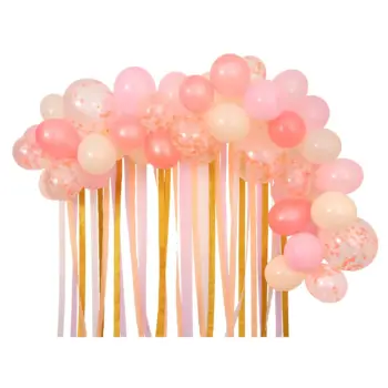 Pink Balloon & Streamer Garland (x 50 balloons)