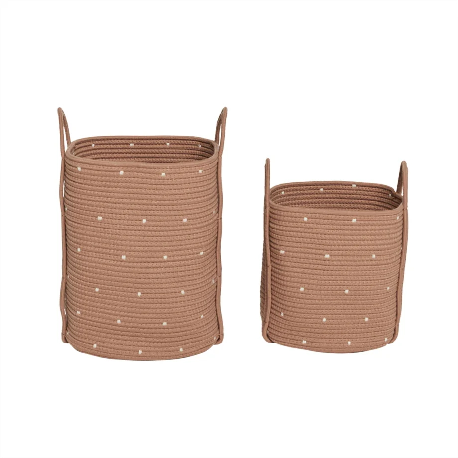 Dot Cotton Rope Basket - Set of 2