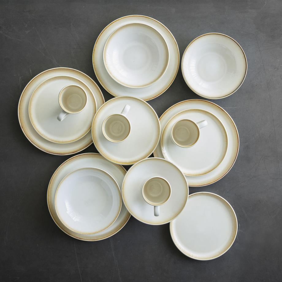 Stoneware set 16 pieces gift box, Creme - Bitz