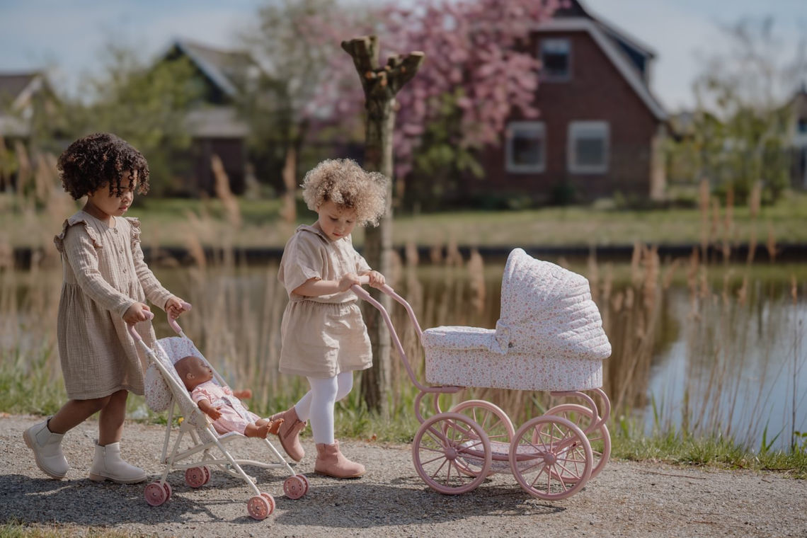 Little Dutch Little Girls Buggies Wooden Doll Stroller Pink