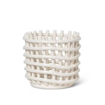 Ceramic Braided Basket Small, Off-white - Ferm Living