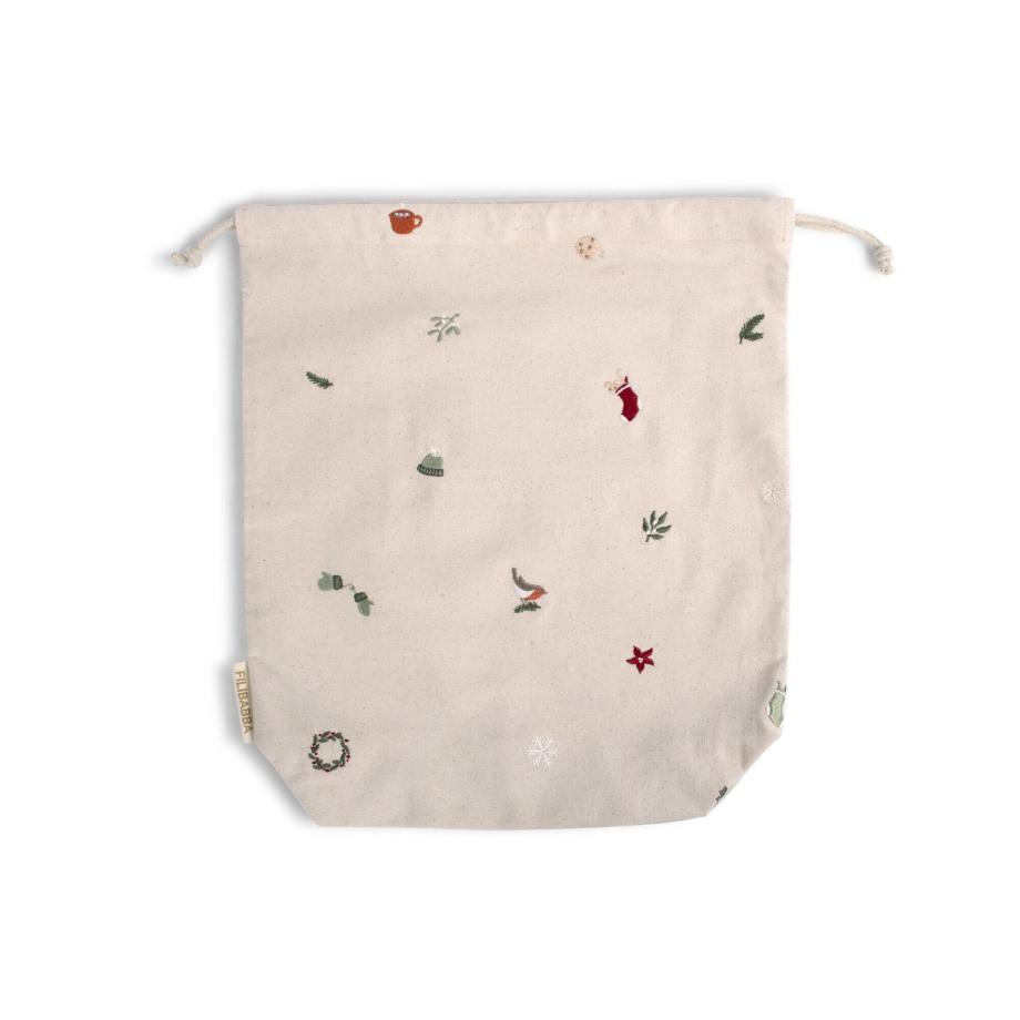 Embroidered gift bag - Wonderful Winter GOTS - Medium