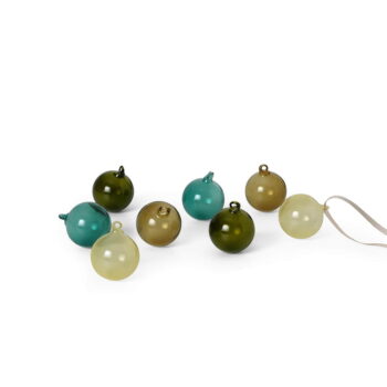 Glass Baubles - S - Set of 8 - Mixed Dark