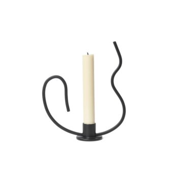 Valse Candle Holder - Low - Black