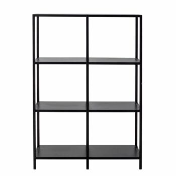 Valde Bookcase, Black, Metal