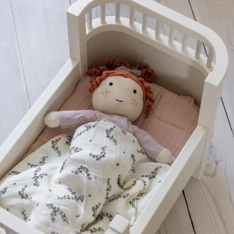 Puppenbett und Matratze, Weiss - Sebra