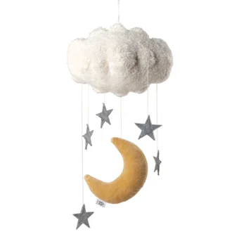 Baby mobile, moon & stars