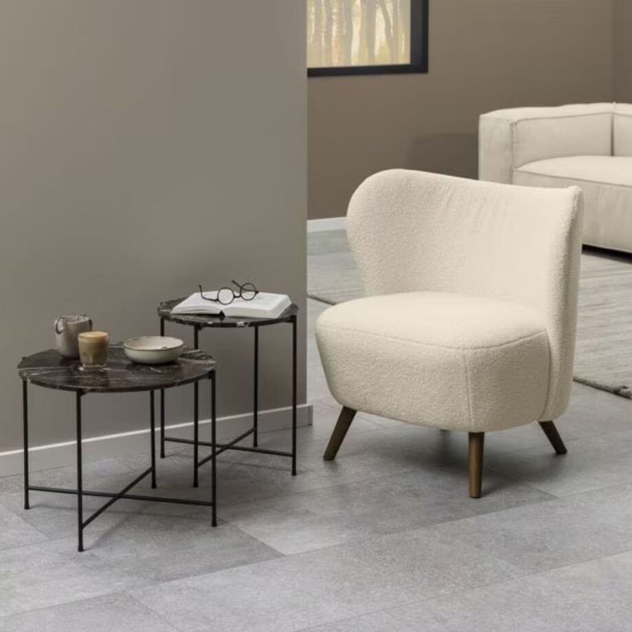 Crosby Armchair wood/textile, cream - AC Design