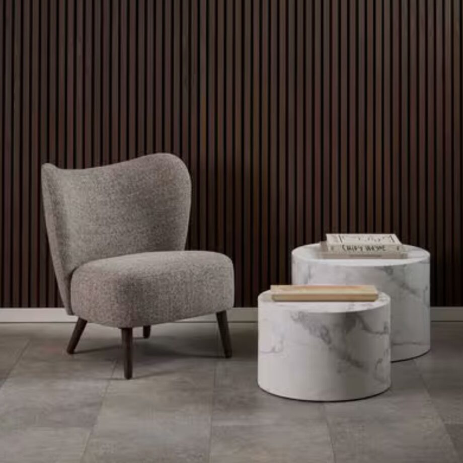 AC Design Sessel Elmont Eiche/Stahl, Beige