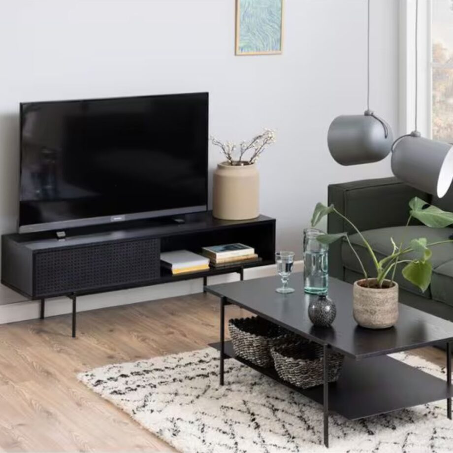 AC Design TV-Möbel Angus 140 x 40 x 44.5 cm, Schwarz
