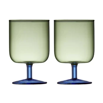 Wine glass Torino Blue/Green, 2 pieces - Lyngby Glas