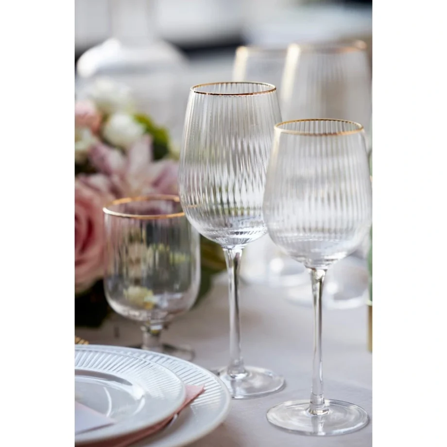 Red wine glass Palermo Gold 4 pieces - Lyngby Glas