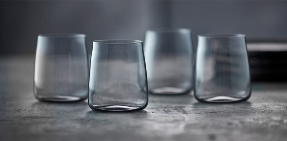 Lyngby Trinkglas Zero Dunkelgrau, 6 Stück, 42 cl