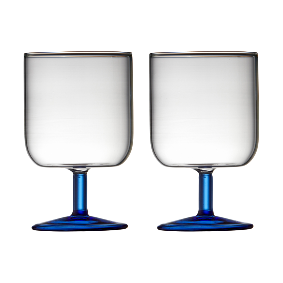 Lyngby Weingläser-Set Torino Blau, 2 Stück, 30 cl