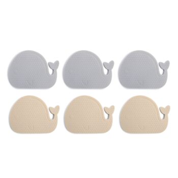 Silicone mini bath mats 6 pcs - Whales Blue Mix