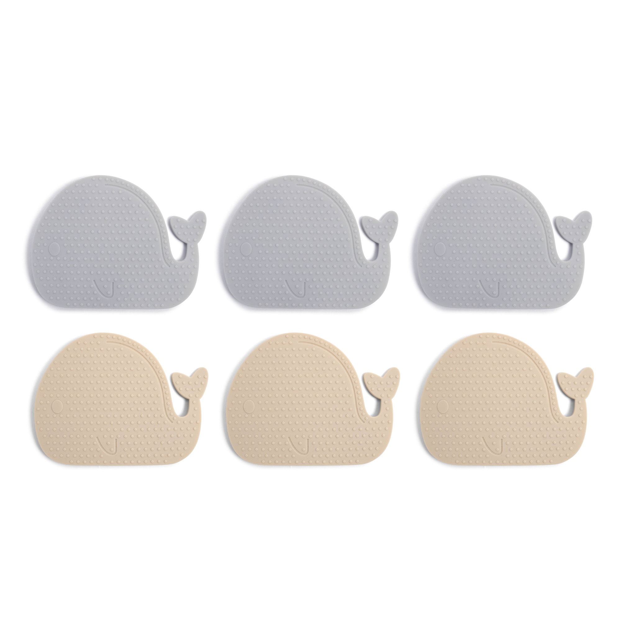Silicone mini bath mats 6 pcs - Whales Blue Mix