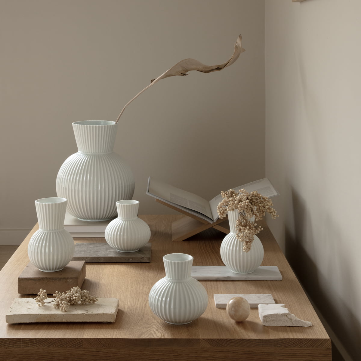 Tura Vase White 34 cm - Lyngby Porcelain