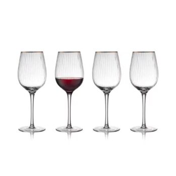 Red wine glass Palermo Gold 4 pieces - Lyngby Glas