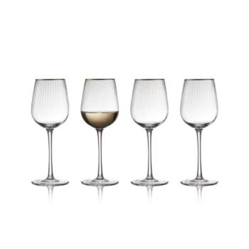 Palermo Gold White Wine Glasses - Lyngby Glas