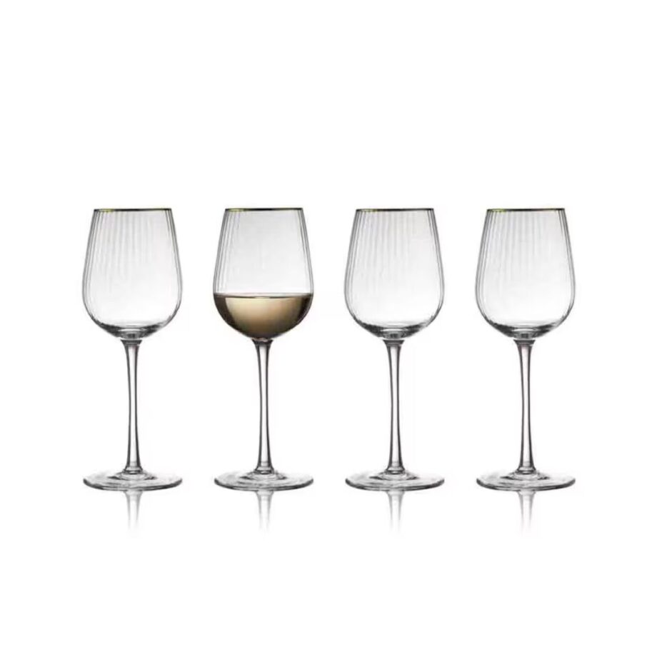 Palermo Gold White Wine Glasses - Lyngby Glas